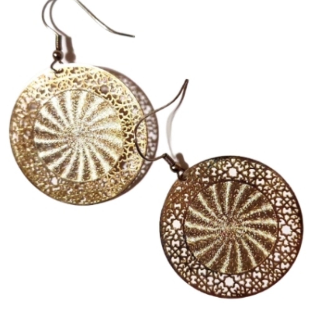 Filigree medallion earrings